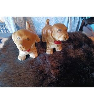FigurinesVintage Brown Cocker Spaniel Puppy Set Of 2 Chal